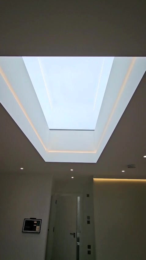 After: concealed LED strip lighting all the way round the roof lantern