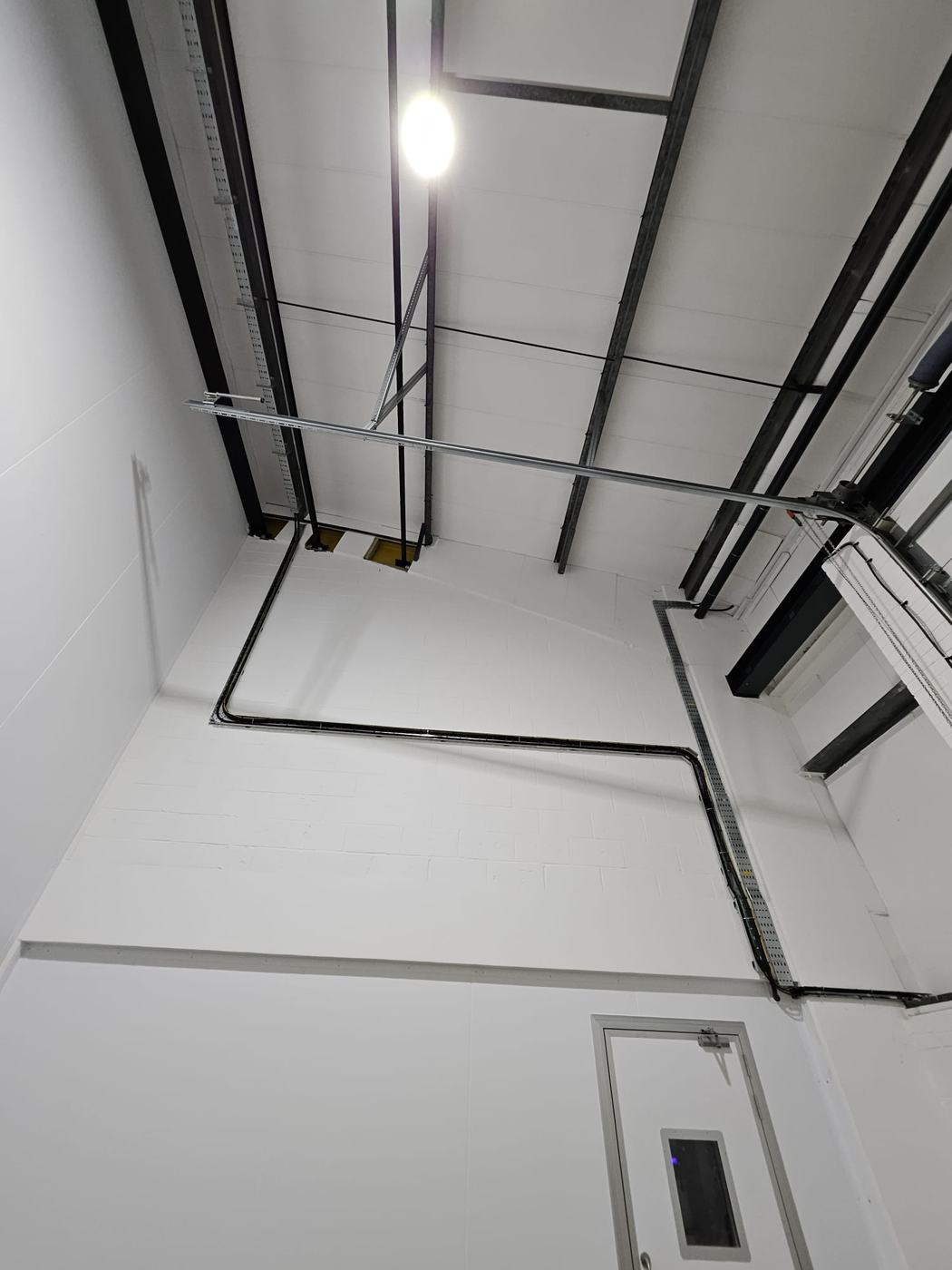 Containment and lighting in a storage room